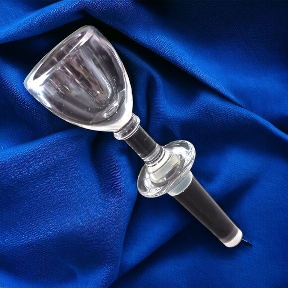 MIKASA Crystal Wine Bottle Stopper Cork Plug Wine Glass Goblet Shaped Vintage. - Picture 15 of 16